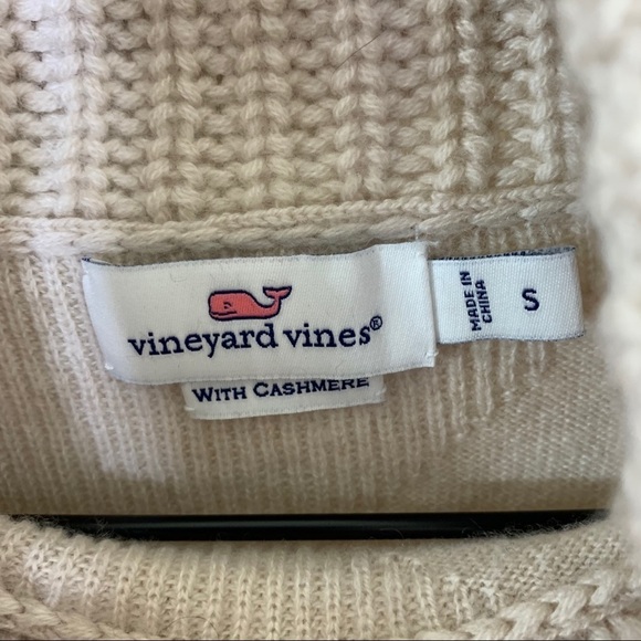 Vineyard Vines Tan Cashmere Turtleneck Sweater - Picture 5 of 10